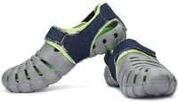 Globalite Men Grey Lime Denim Sports Sandals