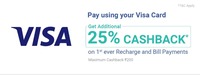 [PhonePe] 25% Cb on First Ever Recharge & Bill Payment via Visa Dc/CC 
