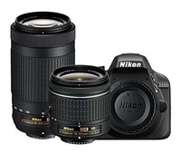 [27% off] Nikon D3300 24.2MP Digital SLR (Black) with AF-P DX Nikkor 18-55mm and 70-300mm VR Lens, 16GB Memory Card and Camera Bag @ Rs.32,999/- 
