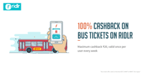 Ridlr - Get 100% Cashback upto Rs.20 when you pay with FreeCharge on Ridlr app