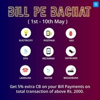 Niki Bill Pe Bachat - Get 5% extra CB on your Bill Payments when you make total transaction of above 2000.