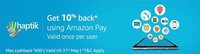 Haptik- 10% cashback upto 400 through Amazonpay