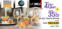 Get up to 40% off  + Extra 35% Cashback upto Rs.400 on all Food & Drinks