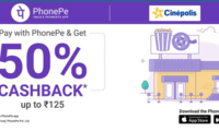 Pay with phonepe at Cinepolis Box office and get 50% Cashback
