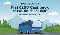 Flat ₹100 Cashback on bus ticket booking + recharge voucher worth ₹100.