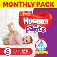 Huggies Wonder Pants Small Size Diapers Monthly Pack (168 Count) 