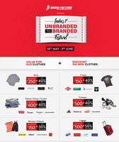 Brand Factory Unbranded to Branded Festival (30th may-6th June) : Value for Old Cloths - Discount on New Cloths