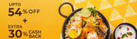 30% cashback upto 150 on Foods & Drinks 