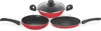 Pigeon carlo 4pc set Induction Bottom Cookware Set  (PTFE (Non-stick), 4 - Piece)