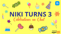 Niki Turns 3 - AmazonPay, LazyPay and Freecharge offers and Also Quizzes, Lucky Draw etc 