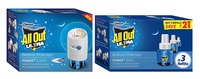 All Out Adjustable Liquid Electric with Power Slider Machine and Ultra Triple Refill Set, Blue