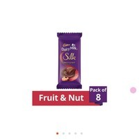 Cadbury Dairy Milk Silk Fruits and Nut Chocolate Bar, 55 gm (Pack of 8) @208 free shipping