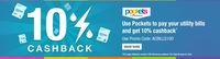  10% Cashback upto 50 on Utility Bills by Pockets (valid 3 times) | 9 - 25 June