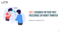 100% cashback upto 25 on first ever freecharge upi money transfer