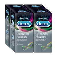 Durex Condom - 10 Counts (Pack of 4, Extended Pleasure)