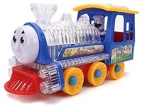 Lalli Sales Bump and Go Musical Thomas Engine Train Toy with Colorful Light and Swirls, Awesome Sound & Go Action for Kids, Funny Loco 