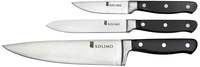 Amazon Brand - Solimo Premium High-Carbon Stainless Steel Kitchen Knife Set, 3-Pieces, Silver 