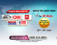 Videocon : d2h Khushiyon Ka Weekend Offer | English News Add-On Re. 1 for 30 days