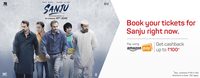 Bookmyshow - 50% cashback on Sanju movie through amazon pay