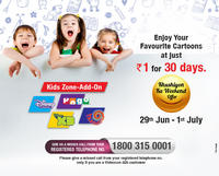 Videocon : d2h Khushiyon Ka Weekend Offer | Kids Zone | Re. 1 for 30 days | 29 Jun - 01 Jul