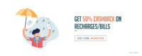 Get 50% cashback upto 10₹ on successful Recharge/Billpayments