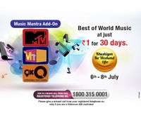  Videocon d2h Khushiyon Ka Weekend Offer 6-8 July :-  Music Mantra Add-on ( MTV , VH1 , 9XO ) @ just Rs.1/- 