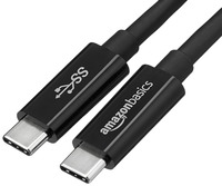 AmazonBasics 6 Feet USB Type C to USB Type C 3.1 Gen1 Cable (Black) 