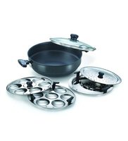 Prestige Aluminum 280 MM Multipurpose Kadhai with Lid - Set of 5