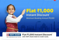 Flipkart Travel :- Flat 1000₹ instant discount on Min Domestic Flight booking of 5000 ₹ using hdfc cards