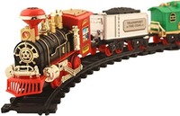 Toyshine Vintage Train with Big Track and Real Smoke Battery Operated with Flashlight 