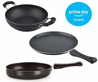 Nirlon Kitchen Nonstick Cooking Lightweight Cookware Set | Multi Color | Non Induction | Pots and Pans Set
