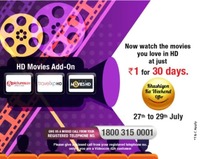( 27-29 july ) Videocon D2H Khushiyon Ka Weekend Offer-HD Movies Add-on ( & Pictures HD , Travel XP HD , Star Movies HD )@ 1₹ 