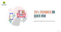 QuickRide - 20% cashback upto 50 with freecharge