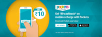 Save rs 15 on mobile recharge of 50&more Recharge your prepaid mobile using Pockets wallet
