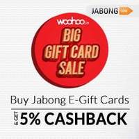 Woohoo : 5% cashback upto Rs 500 on Jabong E-Gift Cards in the form of Woohoo Loyalty Points