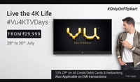 VU 4K Days - 10% Instant Discount with All Debit Cards, Credit Cards, NetBanking & EMI Transactions on purchase of Vu 4K TVs Televisions.