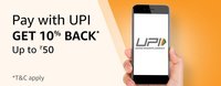 Pay with UPI and get 10% cashback upto Rs. 50 on amazon