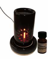 Pure Source India Micro 100 Tools Electric Aroma Diffuser Round Small Black And 10 ml Relaxing Aroma Oil. 