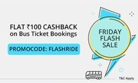 Rs.100 Cashback on Rs.200 bus ticket booking. (All users)