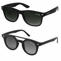 Silver Kartz UV Protected Men's Sunglasses(cm202|Medium|Black) - Combo Pack