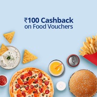 Flat Rs. 100 Cashback On Food & Beverage Vouchers At Paytm minimum 200