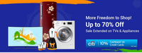 Flipkart Freedom Sale Offer Period 2   On TVs & Appliances, Home & Furniture categories + 10% cashback with Citi Cards