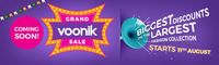 Grand Voonik Sale (11th - 15th August) : Upto 80% Off on Fashion