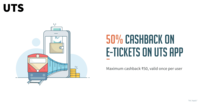 50% FreeCharge cashback on booking train tickets on UTS app