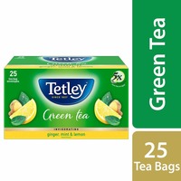 Tetley Green Tea, Ginger Mint Lemon, 25 Tea Bags
