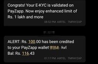 back again: complete PayZapp KYC & get 100 in your bank