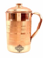 Indian Art Villa Pure Copper Water Jug with Health Benefits, 1700ml (Brown, IAV-C-1-107) 