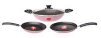 Pigeon Basics Aluminium Nonstick Cookware Set, Set of 3, Pink