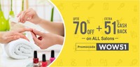 Upto 70% Off + Extra 51% Cashback upto ₹500 on ALL Spas & Salons