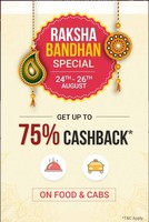 IndusMobile Raksha Bandhan Special Offers - Upto 75% cashback on Food & Cabs | 24 - 26 Aug